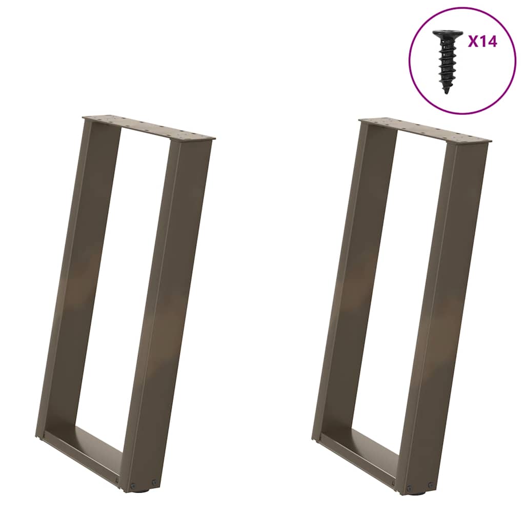 Vidaxl eettafelpoten 2 st u-vormig 60x(72-73) cm staal naturel