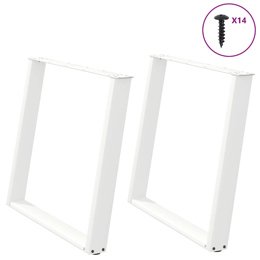 Vidaxl eettafelpoten 2 st u-vormig 90x(72-73) cm staal wit