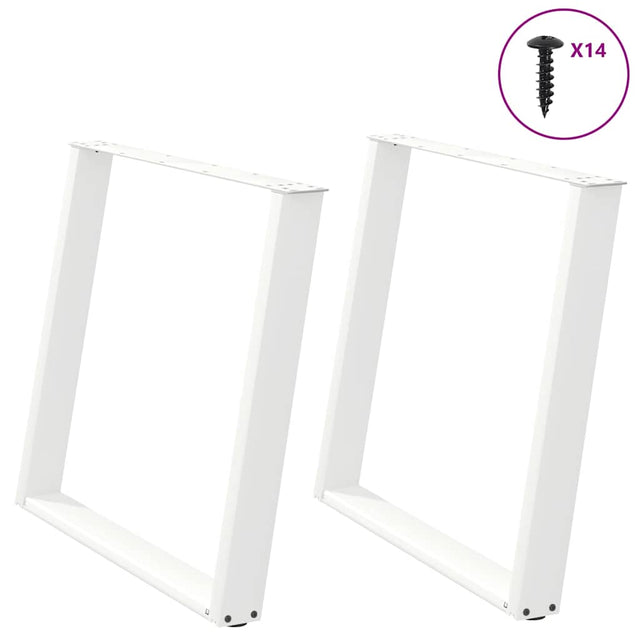 Vidaxl eettafelpoten 2 st u-vormig 90x(72-73) cm staal wit