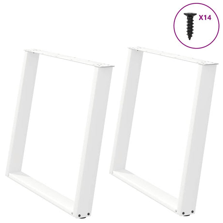 Vidaxl eettafelpoten 2 st u-vormig 100x(72-73) cm staal wit
