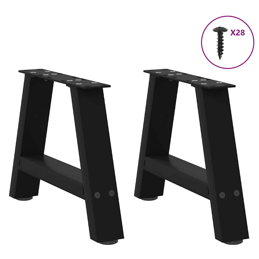 Vidaxl salontafelpoten 2 st a-vormig 50x(30-31) cm staal zwart