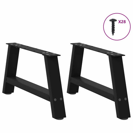 Vidaxl salontafelpoten 2 st a-vormig 60x(30-31) cm staal zwart