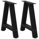 Vidaxl salontafelpoten 2 st a-vormig 38x(42-43) cm staal zwart