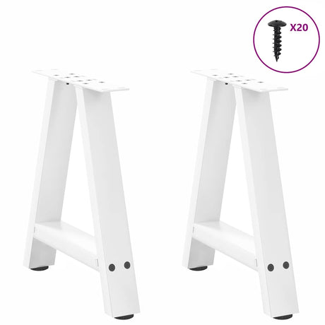Vidaxl salontafelpoten 2 st a-vormig 50x(42-43) cm staal wit