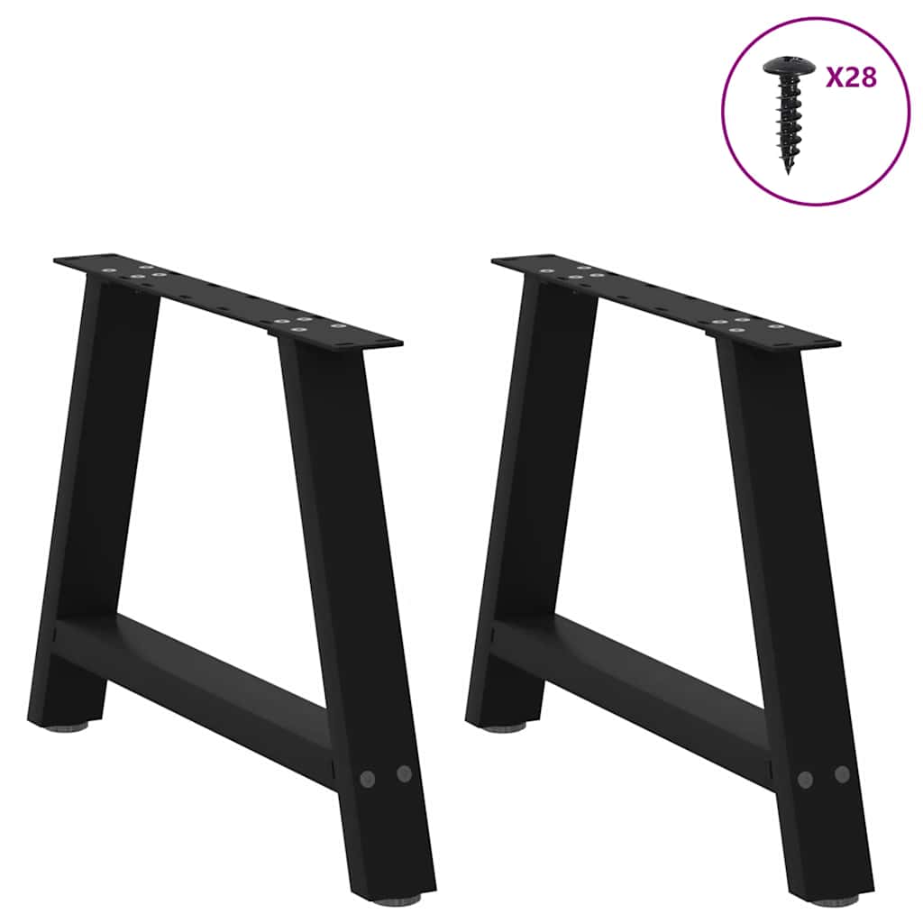 Vidaxl salontafelpoten 2 st a-vormig 60x(42-43) cm staal zwart