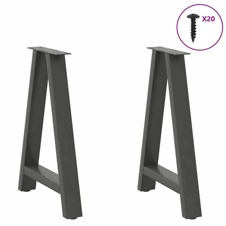 Vidaxl eettafelpoten 2 st a-vormig 50x(72-73) cm staal antraciet