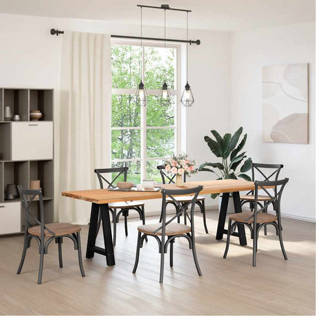 Vidaxl eettafelpoten 2 st a-vormig 60x(72-73) cm staal zwart