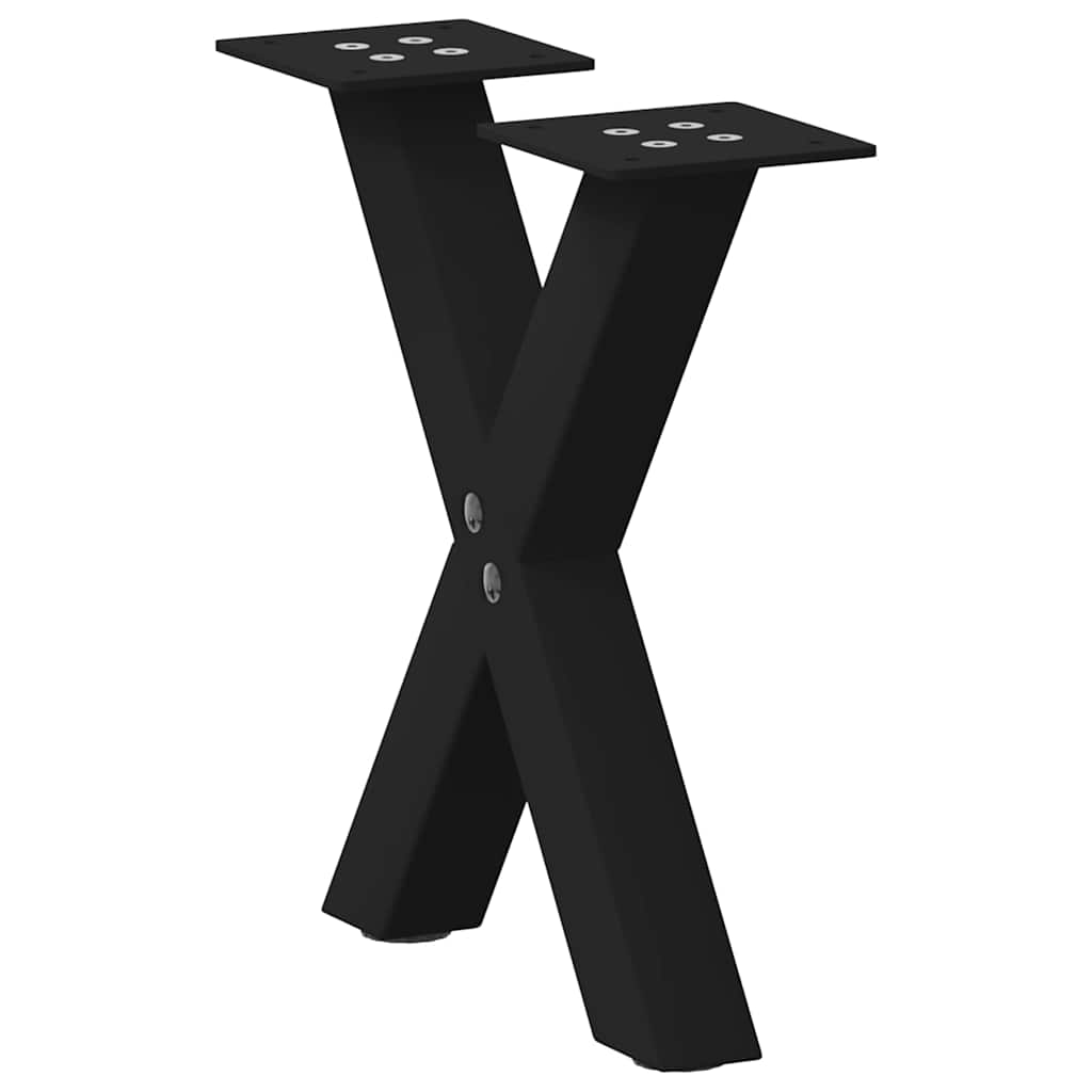 Vidaxl salontafelpoten 2 st x-vormig 37x(30-31) cm staal zwart