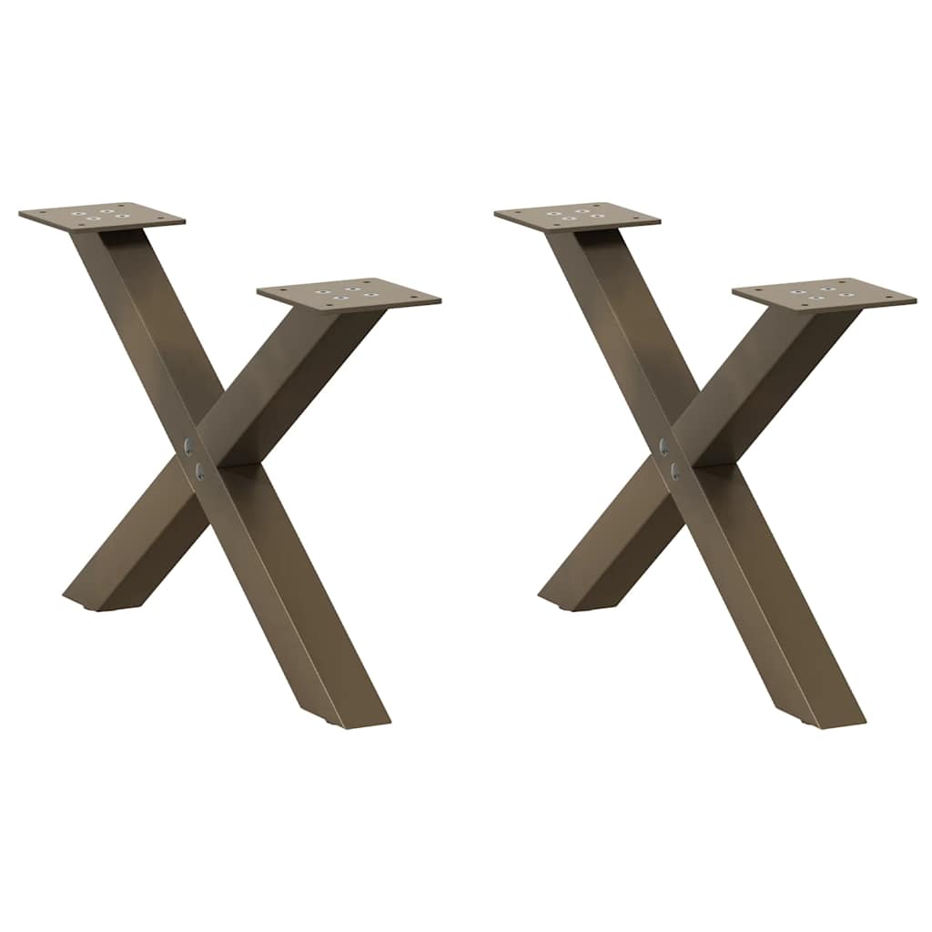 Vidaxl salontafelpoten 2 st x-vormig 60x(30-31) cm staal naturel