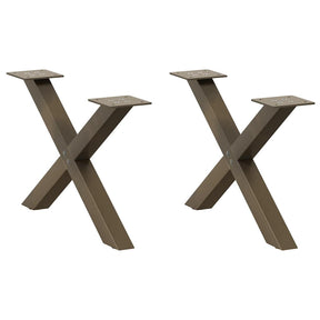 Vidaxl salontafelpoten 2 st x-vormig 60x(30-31) cm staal naturel
