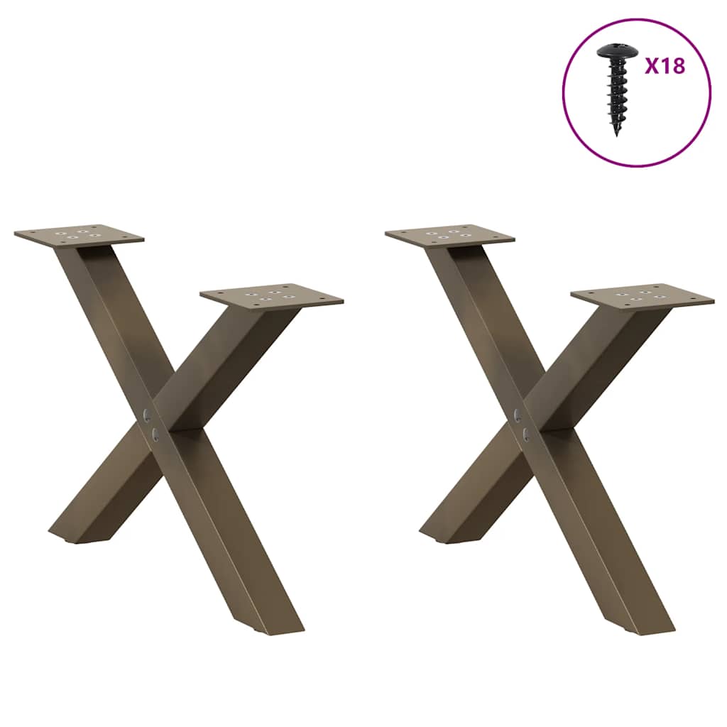 Vidaxl salontafelpoten 2 st x-vormig 60x(30-31) cm staal naturel