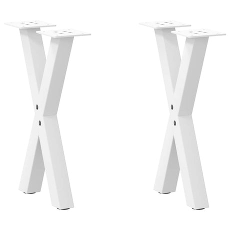 Vidaxl salontafelpoten 2 st x-vormig 28x(42-43) cm staal wit