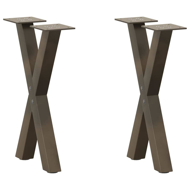 Vidaxl salontafelpoten 2 st x-vormig 28x(42-43) cm staal naturel