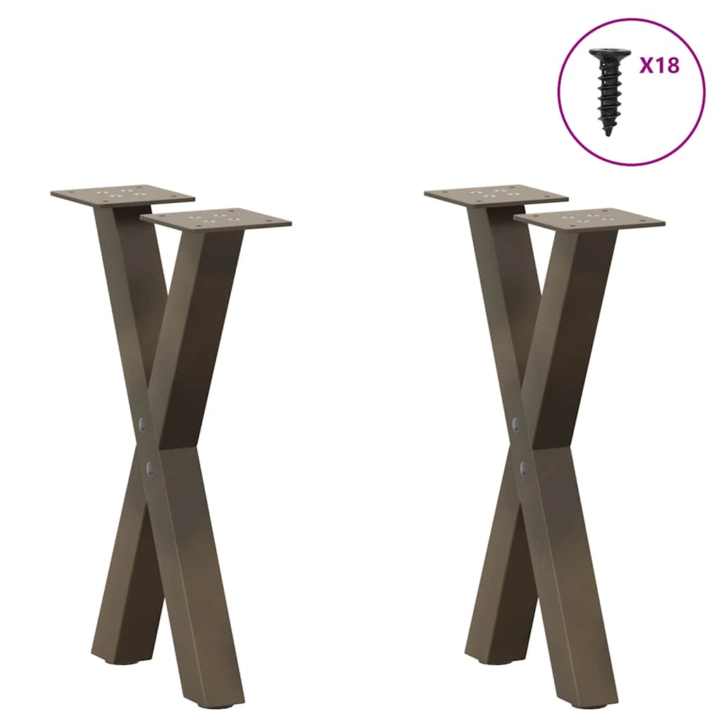 Vidaxl salontafelpoten 2 st x-vormig 28x(42-43) cm staal naturel