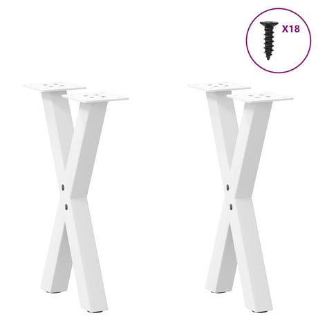 Vidaxl salontafelpoten 2 st x-vormig 38x(42-43) cm staal wit