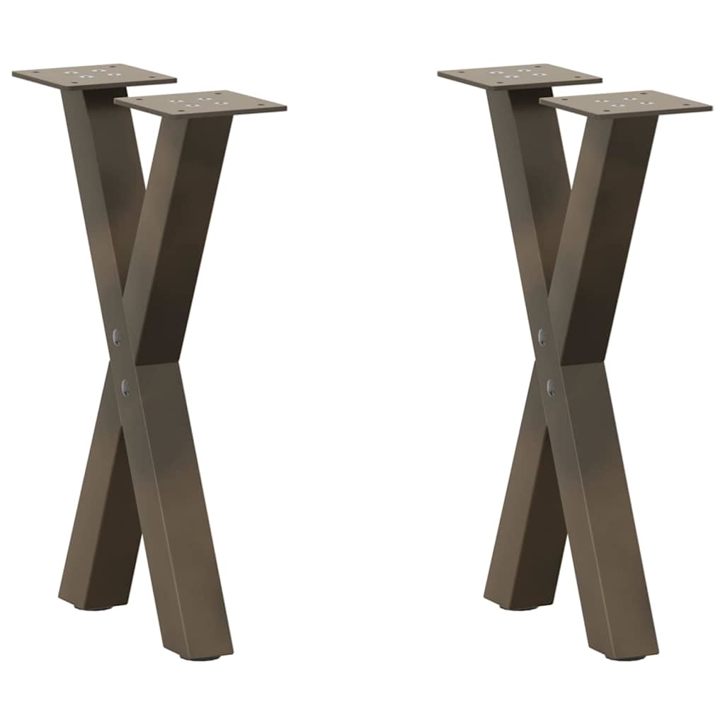 Vidaxl salontafelpoten 2 st x-vormig 38x(42-43) cm staal naturel