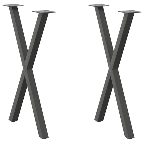 Vidaxl eettafelpoten 2 st x-vormig 50x(72-73) cm staal antraciet