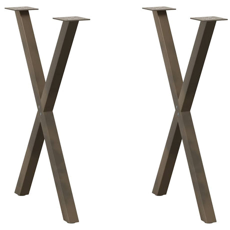 Vidaxl eettafelpoten 2 st x-vormig 50x(72-73) cm staal naturel
