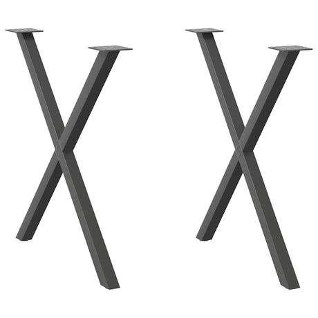 Vidaxl eettafelpoten 2 st x-vormig 70x(72-73) cm staal antraciet