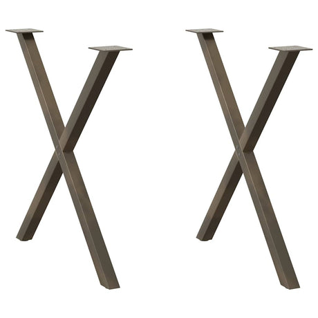 Vidaxl eettafelpoten 2 st x-vormig 70x(72-73) cm staal naturel