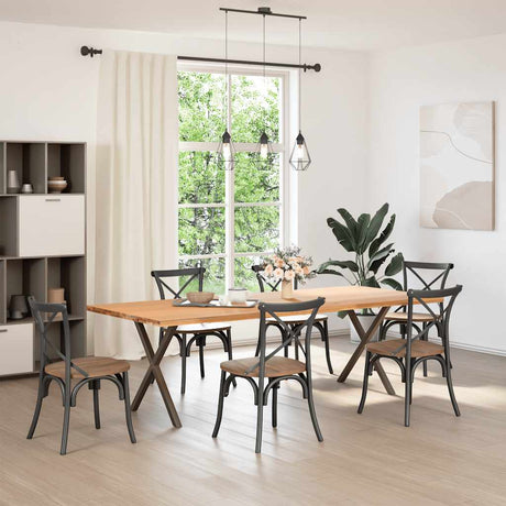 Vidaxl eettafelpoten 2 st x-vormig 70x(72-73) cm staal naturel