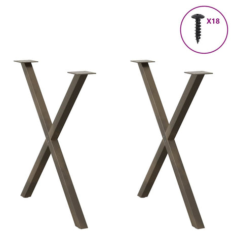 Vidaxl eettafelpoten 2 st x-vormig 70x(72-73) cm staal naturel