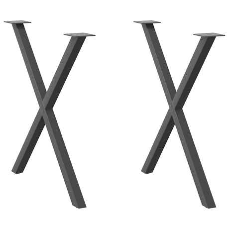 Vidaxl eettafelpoten 2 st x-vormig 80x(72-73) cm staal antraciet
