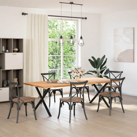Vidaxl eettafelpoten 2 st x-vormig 90x(72-73) cm staal zwart