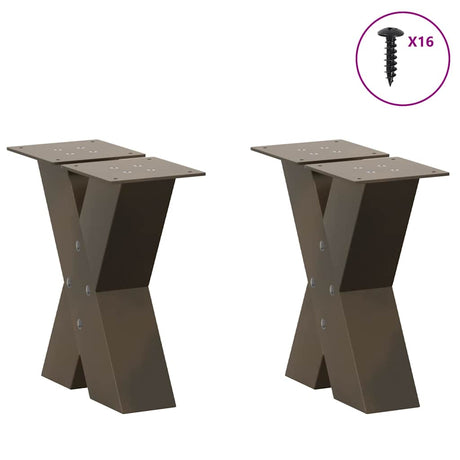 Vidaxl salontafelpoten 2 st x-vormig 40x(30-31) cm staal naturel