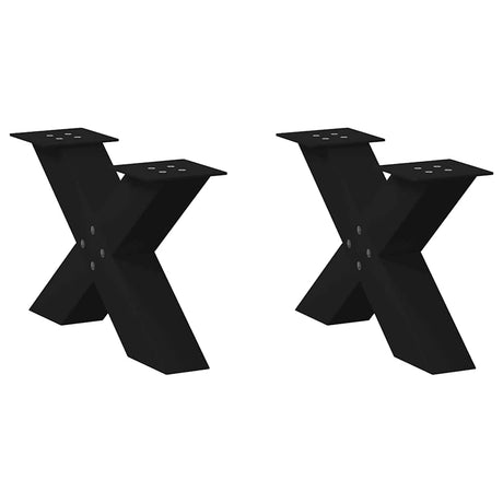 Vidaxl salontafelpoten 2 st x-vormig 50x(30-31) cm staal zwart