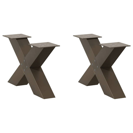 Vidaxl salontafelpoten 2 st x-vormig 50x(30-31) cm staal naturel