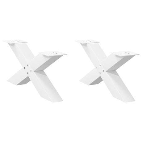 Vidaxl salontafelpoten 2 st x-vormig 70x(30-31) cm staal wit