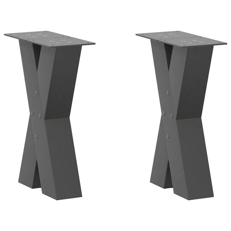 Vidaxl salontafelpoten 2 st x-vormig 28x(42-43) cm staal antraciet