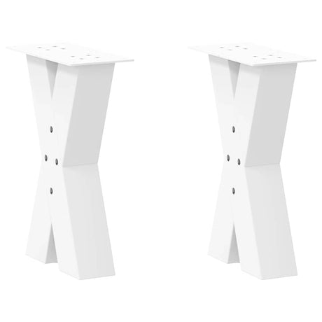 Vidaxl salontafelpoten 2 st x-vormig 38x(42-43) cm staal wit