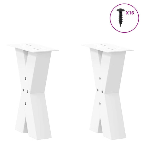 Vidaxl salontafelpoten 2 st x-vormig 38x(42-43) cm staal wit