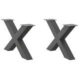 Vidaxl salontafelpoten 2 st x-vormig 70x(42-43) cm staal antraciet