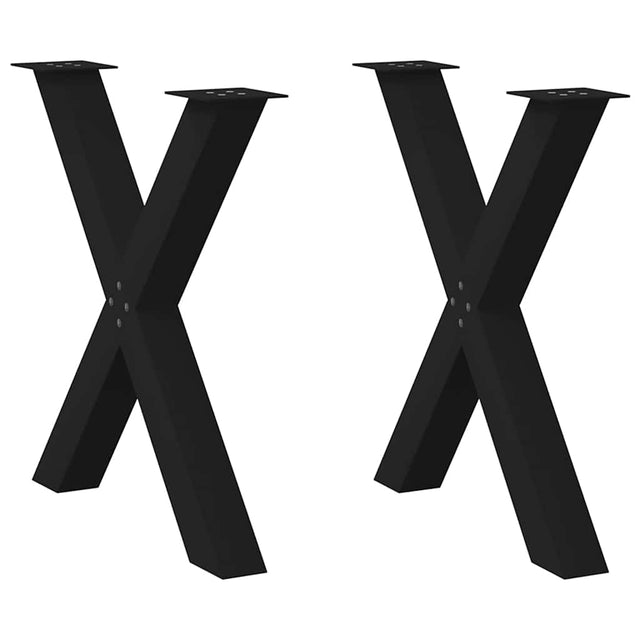 Vidaxl eettafelpoten 2 st x-vormig 70x(72-73) cm staal zwart