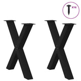Vidaxl eettafelpoten 2 st x-vormig 70x(72-73) cm staal zwart