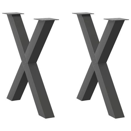Vidaxl eettafelpoten 2 st x-vormig 70x(72-73) cm staal antraciet