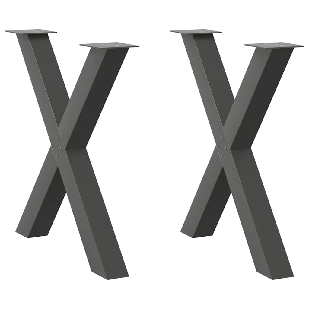 Vidaxl eettafelpoten 2 st x-vormig 80x(72-73) cm staal antraciet