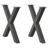 Vidaxl eettafelpoten 2 st x-vormig 80x(72-73) cm staal antraciet