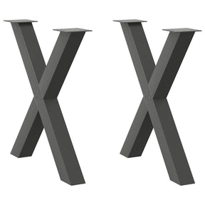 Vidaxl eettafelpoten 2 st x-vormig 80x(72-73) cm staal antraciet