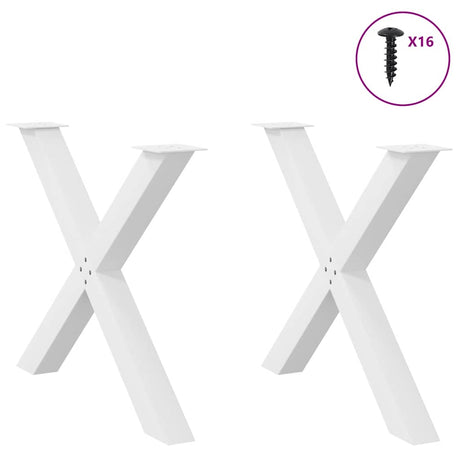 Vidaxl eettafelpoten 2 st x-vormig 90x(72-73) cm staal wit