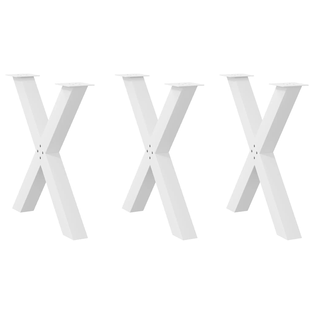 Vidaxl eettafelpoten 3 st x-vormig 70x(72-73) cm staal wit