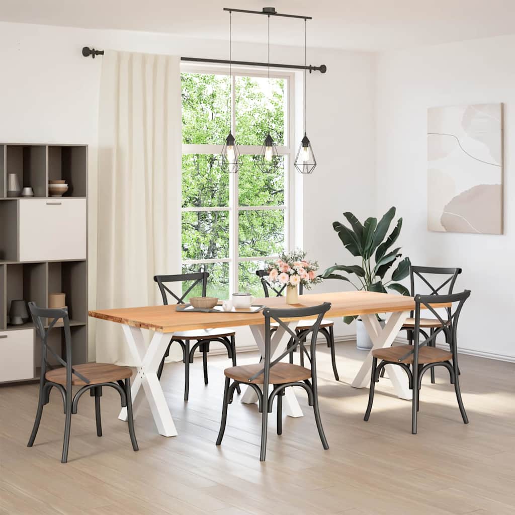 Vidaxl eettafelpoten 3 st x-vormig 70x(72-73) cm staal wit