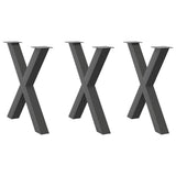 Vidaxl eettafelpoten 3 st x-vormig 70x(72-73) cm staal antraciet