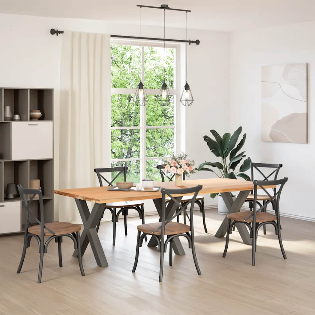 Vidaxl eettafelpoten 3 st x-vormig 70x(72-73) cm staal antraciet