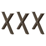 Vidaxl eettafelpoten 3 st x-vormig 90x(72-73) cm staal naturel
