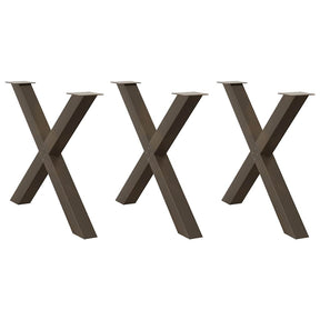 Vidaxl eettafelpoten 3 st x-vormig 90x(72-73) cm staal naturel
