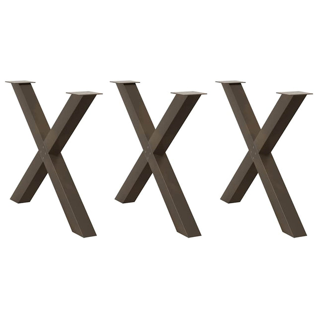Vidaxl eettafelpoten 3 st x-vormig 90x(72-73) cm staal naturel